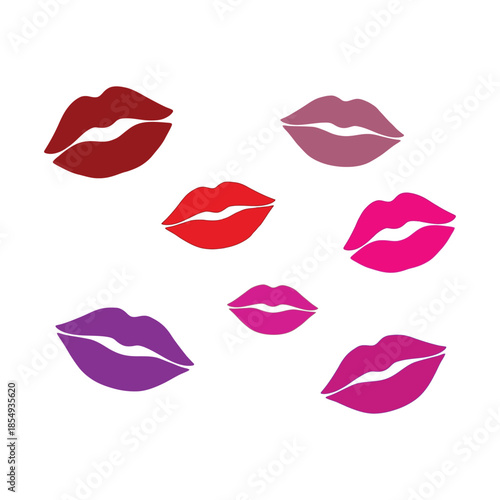 Colorful lips illustrations vector design