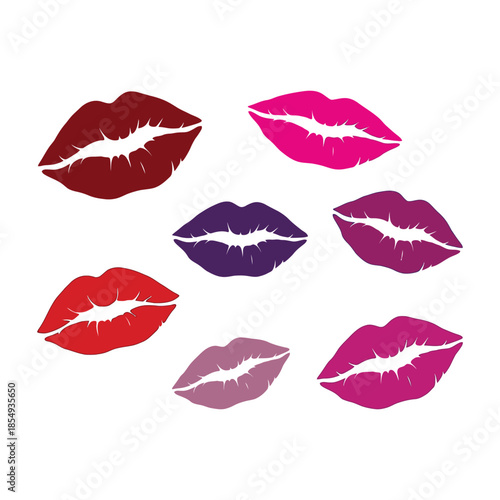 Colorful lips illustrations vector design
