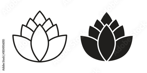 Fir cone icons or logo design isolated sign symbol vector illustration - high quality line style vector