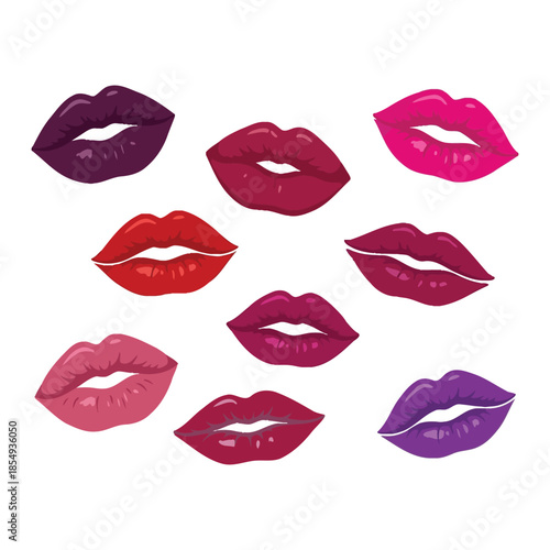 Colorful lips illustrations vector design