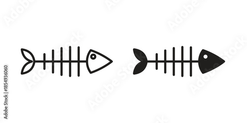Fishbone icons or logo design isolated sign symbol vector illustration - high quality line style vector