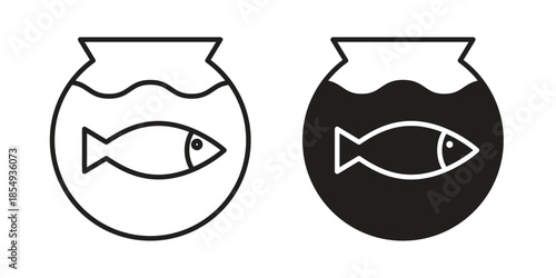 Fish bowl icons or logo design isolated sign symbol vector illustration - high quality line style vector