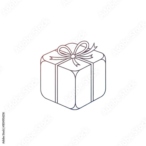 Beautifully wrapped PNG Transparent gift box with ribbon