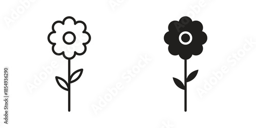 Flower icons or logo design isolated sign symbol vector illustration - high quality line style vector