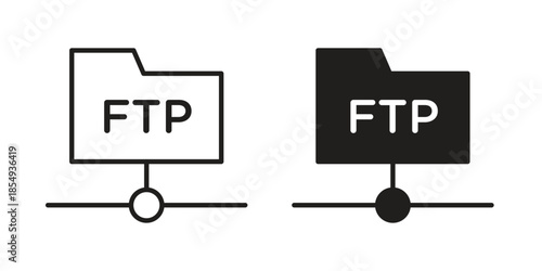 FTP icons or logo design isolated sign symbol vector illustration - high quality line style vector