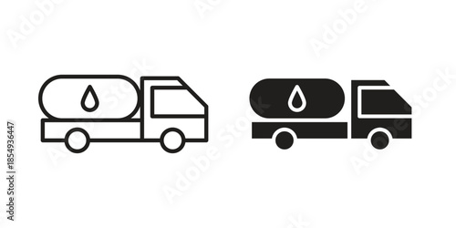 Fuel truck icons or logo design isolated sign symbol vector illustration - high quality line style vector
