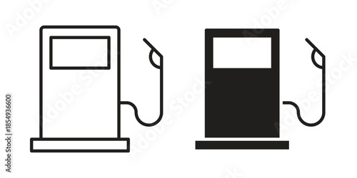 Gas station icons or logo design isolated sign symbol vector illustration - high quality line style vector