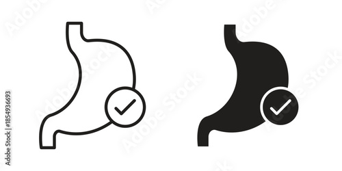 Good digestion icons or logo design isolated sign symbol vector illustration - high quality line style vector