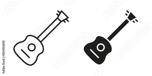 Guitar icons or logo design isolated sign symbol vector illustration - high quality line style vector