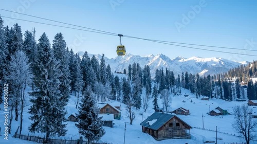 gulmarg ski lift, winter mountains, jammu and kashmir video