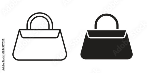 Handbag icons or logo design isolated sign symbol vector illustration - high quality line style vector