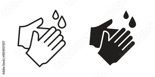 Hand wash icons or logo design isolated sign symbol vector illustration - high quality line style vector