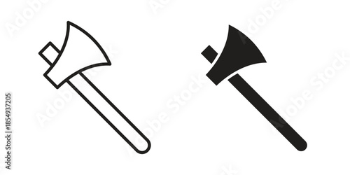Hatchet icons or logo design isolated sign symbol vector illustration - high quality line style vector