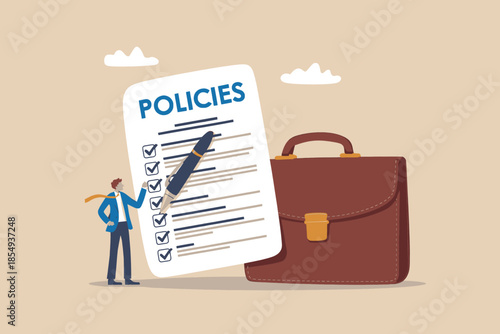 Businessman reviewing insurance policies