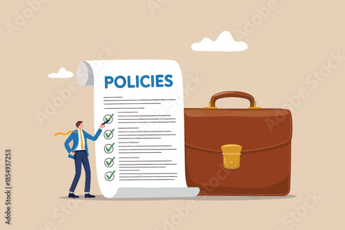 Businessman reviewing company policies