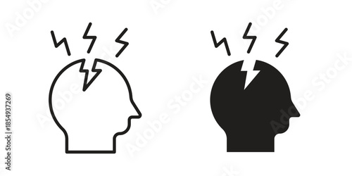 Headache icon icons or logo design isolated sign symbol vector illustration - high quality line style vector