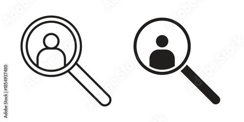 Hiring icons or logo design isolated sign symbol vector illustration - high quality line style vector