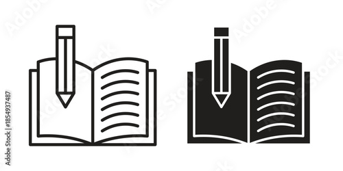 Homework icons or logo design isolated sign symbol vector illustration - high quality line style vector