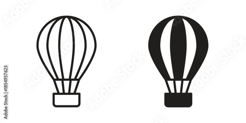 Hot air balloon icons or logo design isolated sign symbol vector illustration - high quality line style vector