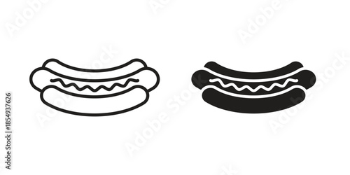 Hot dog icons or logo design isolated sign symbol vector illustration - high quality line style vector