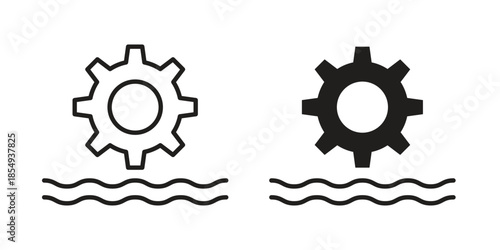 Hydro power icons or logo design isolated sign symbol vector illustration - high quality line style vector