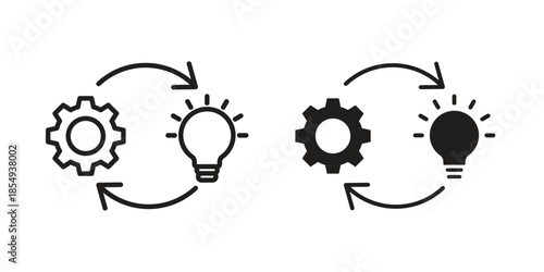 Implementation icons or logo design isolated sign symbol vector illustration - high quality line style vector