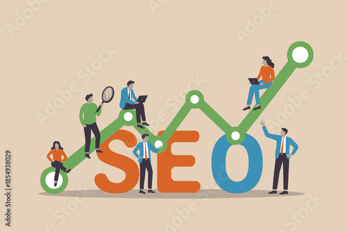 Team collaborating on seo growth