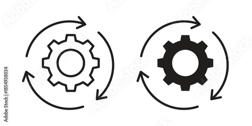 Implementation icons or logo design isolated sign symbol vector illustration - high quality line style vector