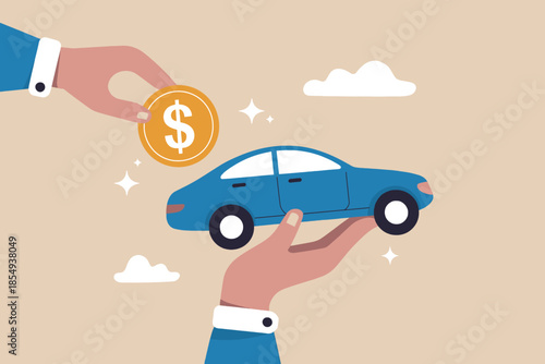 Handing over a car model for sale