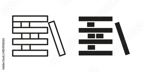 Jenga icons or logo design isolated sign symbol vector illustration - high quality line style vector