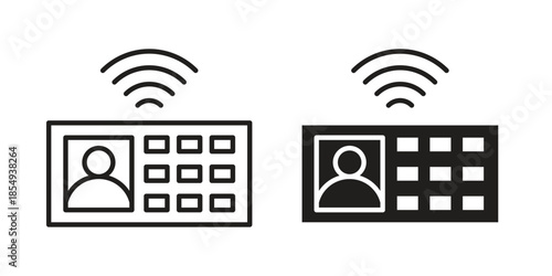 Intercom icons or logo design isolated sign symbol vector illustration - high quality line style vector