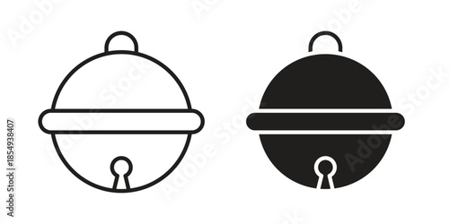 Jingle bell icons or logo design isolated sign symbol vector illustration - high quality line style vector