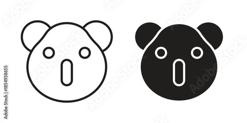 Koala head icons or logo design isolated sign symbol vector illustration - high quality line style vector