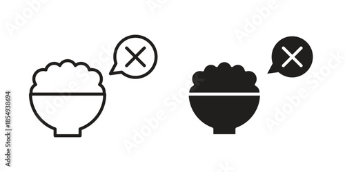 Lack of appsetite icons or logo design isolated sign symbol vector illustration - high quality line style vector