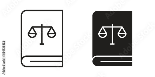 Law book icons or logo design isolated sign symbol vector illustration - high quality line style vector