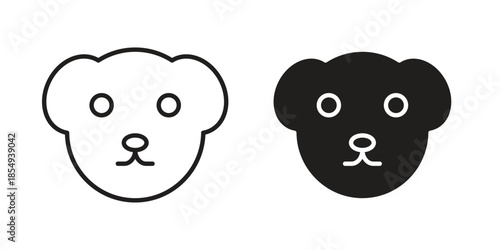 Little puppy icons or logo design isolated sign symbol vector illustration - high quality line style vector