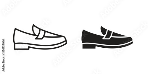 Loafer icons or logo design isolated sign symbol vector illustration - high quality line style vector