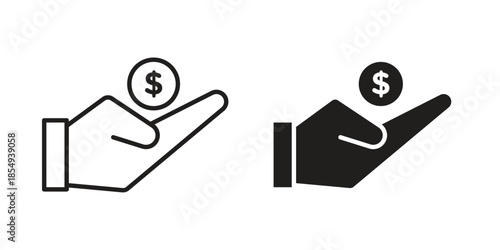 loan icons or logo design isolated sign symbol vector illustration - high quality line style vector