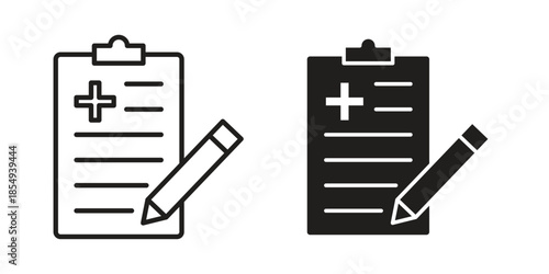 Medical history icons or logo design isolated sign symbol vector illustration - high quality line style vector