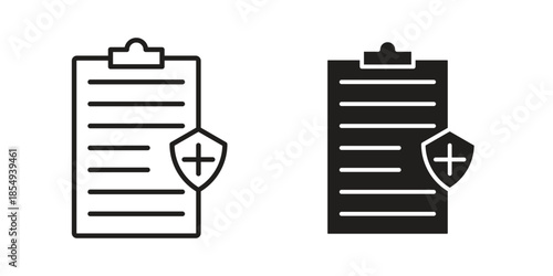 Medical insurance icons or logo design isolated sign symbol vector illustration - high quality line style vector