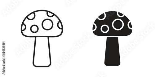 Mushrooms icons or logo design isolated sign symbol vector illustration - high quality line style vector