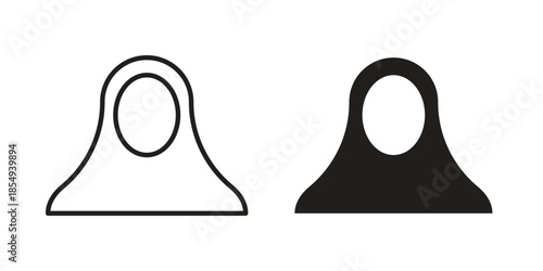 Muslim woman icons or logo design isolated sign symbol vector illustration - high quality line style vector