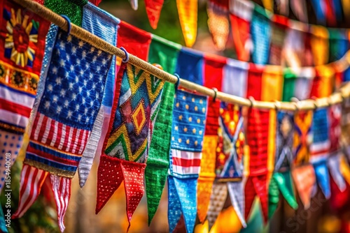 Macro Photography of Colorful Flag Garland Infographic Details