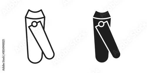 Nail clippers icons or logo design isolated sign symbol vector illustration - high quality line style vector