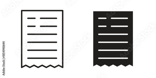 Paper receipt icons or logo design isolated sign symbol vector illustration - high quality line style vector