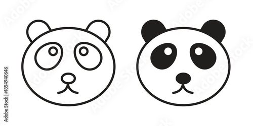 Panda icons or logo design isolated sign symbol vector illustration - high quality line style vector