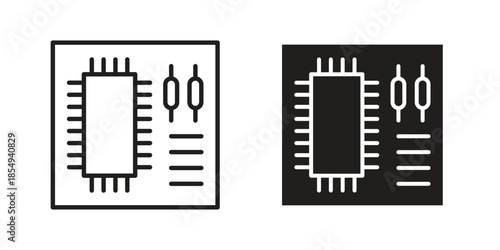 PCB icons or logo design isolated sign symbol vector illustration - high quality line style vector