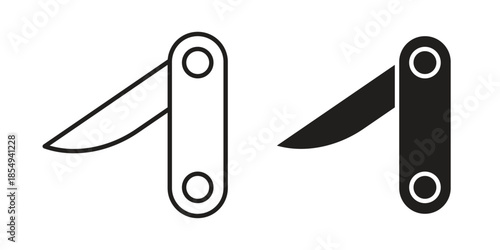 Pocket knife icons or logo design isolated sign symbol vector illustration - high quality line style vector