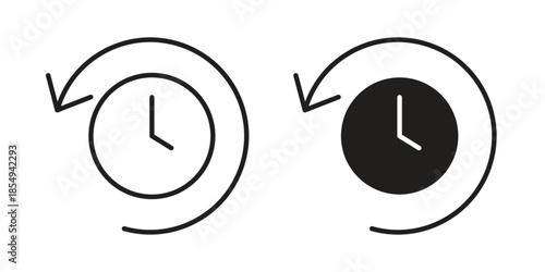Rewind time icons or logo design isolated sign symbol vector illustration - high quality line style vector