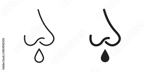 Runny nose icons or logo design isolated sign symbol vector illustration - high quality line style vector